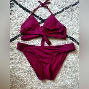 Burgundy bikini